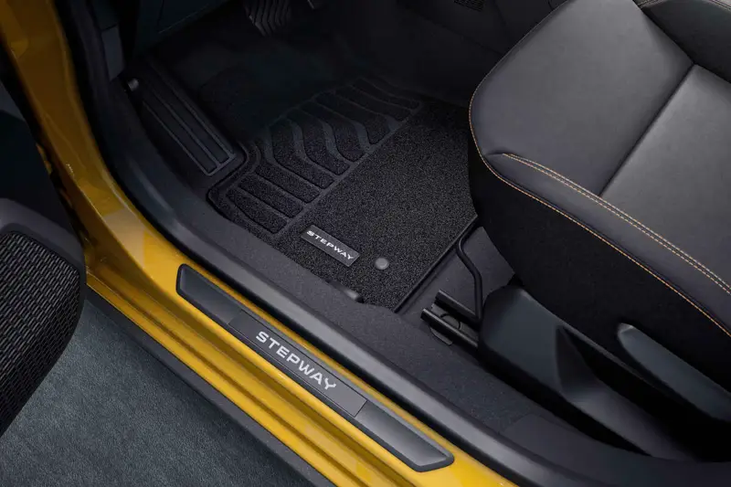 Tapis De Sol Velours Noir J&J AUTOMOTIVE – Sur Mesure Sandero Stepway 2012-2020 – Antidérapant, Renforcé Talon – Densité 600 G/m²